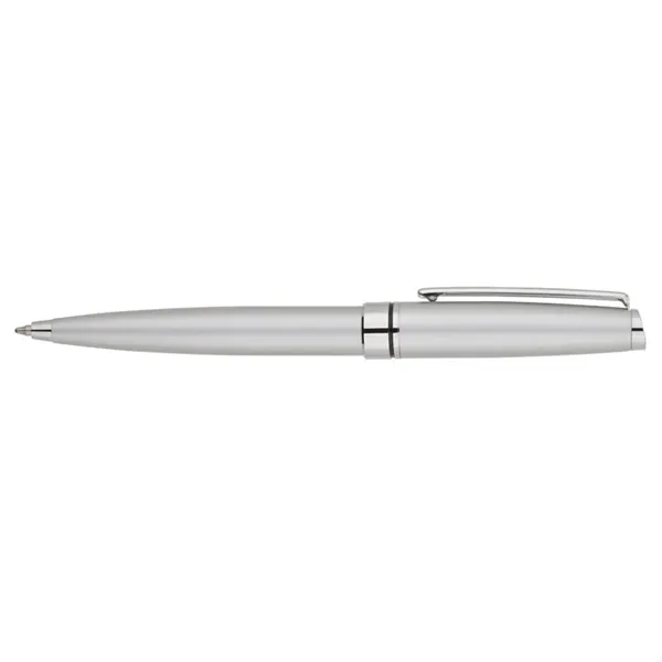 Twist action ballpoint pen with chrome clip and trims and solid... from ASI 67866 Logomark/Valumark
