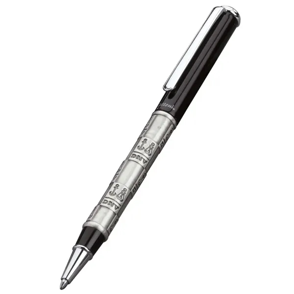 Twist action ballpoint pen with lacquered coat and sculptured etching on... from ASI 67866 Logomark/Valumark