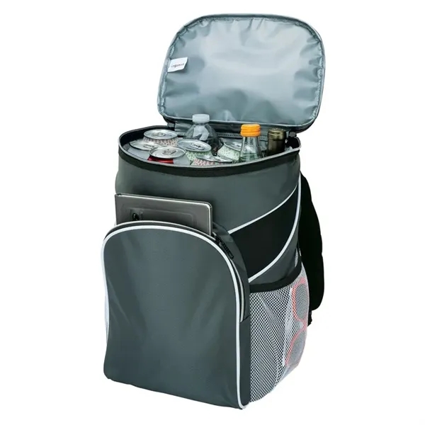 Backpack cooler made with polyester and PEVA lining; has 30-can capacity.... from ASI 67866 Logomark/Valumark