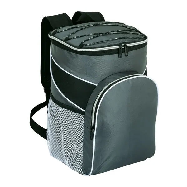 Backpack cooler made with polyester and PEVA lining; has 30-can capacity.... from ASI 67866 Logomark/Valumark