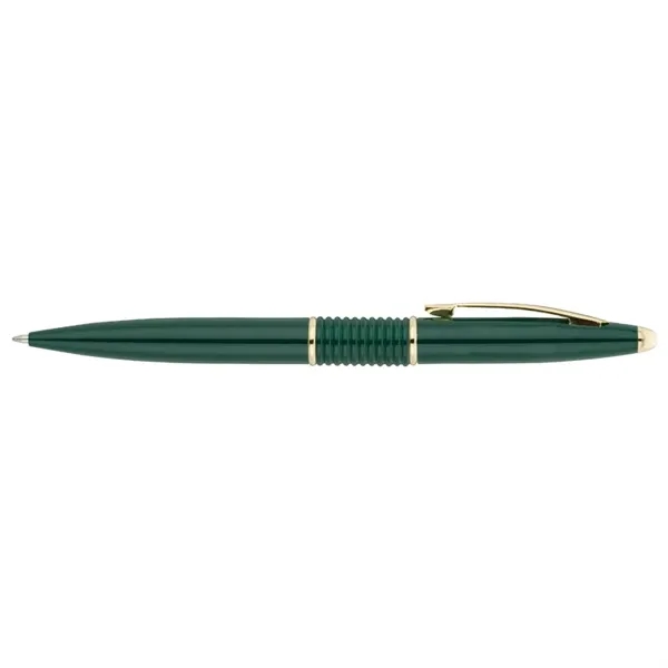 Brass ballpoint pen with twist action mechanism, ribbed design body and... from ASI 67866 Logomark/Valumark