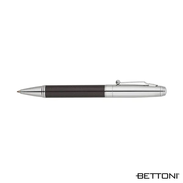 Twist action ballpoint pen with brass cap, high-gloss carbon fiber barrel... from ASI 67866 Logomark/Valumark