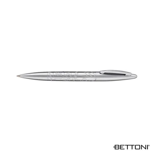 Twist-action ballpoint pen with fashionable styling and exquisite satin silver finish.... from ASI 67866 Logomark/Valumark
