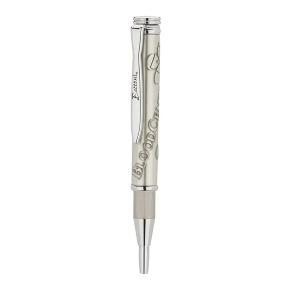 Telescoping ballpoint pen with etched barrel and antique sculptured cap.... from ASI 67866 Logomark/Valumark