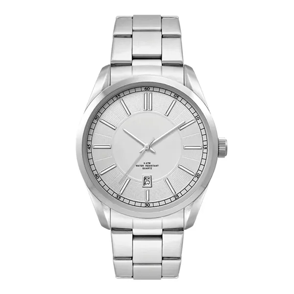 Men's wristwatch featuring a 42mm metal case, folded steel band, and... from ASI 67866 Logomark/Valumark