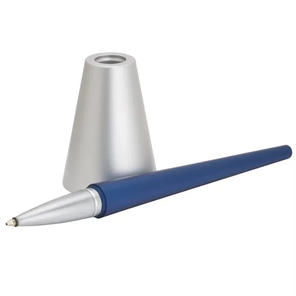 Aluminum Arc-en-ciel ballpoint pen and brushed aluminum stand.... from ASI 67866 Logomark/Valumark