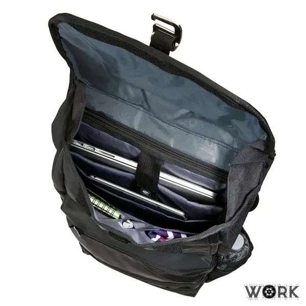 5.5" x 19" x 12.5" Work day backpack; includes bottle opener... from ASI 67866 Logomark/Valumark