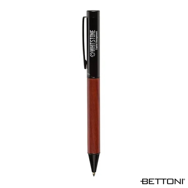 Twist action ballpoint pen with gloss black brass cap, rosewood barrel... from ASI 67866 Logomark/Valumark