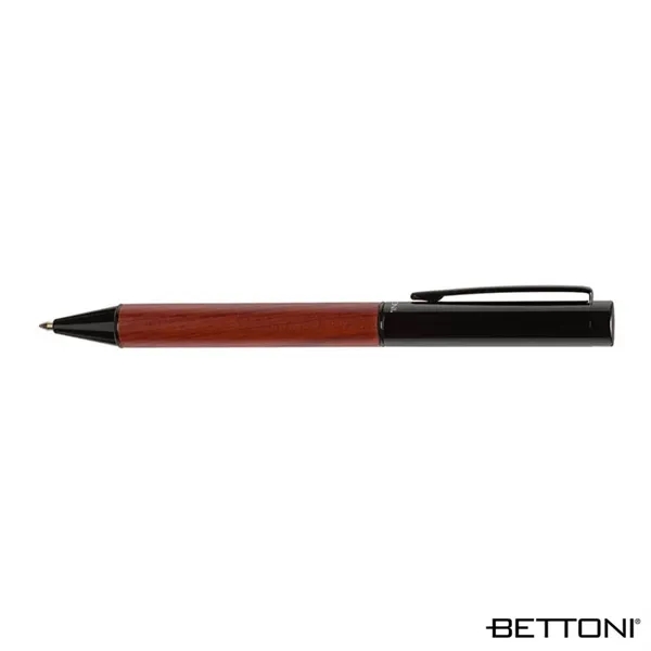 Twist action ballpoint pen with gloss black brass cap, rosewood barrel... from ASI 67866 Logomark/Valumark