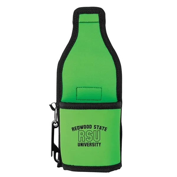 Neoprene can and bottle holster; includes bottle opener keyring with can... from ASI 67866 Logomark/Valumark / Valumark™