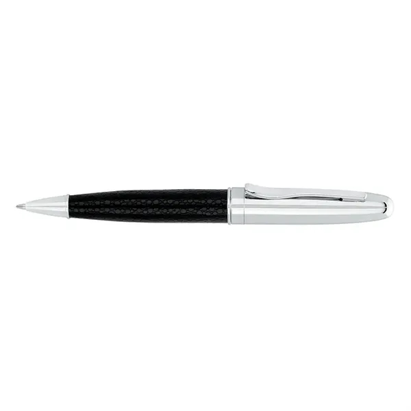 Ballpoint with pen with twist-action mechanism, faux leather design and matching... from ASI 67866 Logomark/Valumark