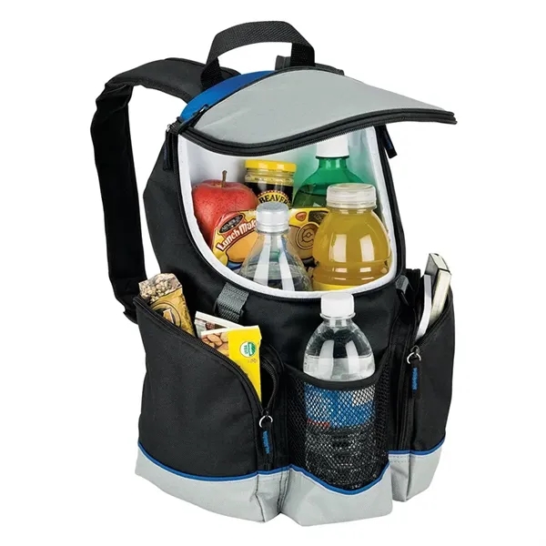 5.12" x 15.19" x 12" Coolio 12-can backpack cooler with heat-sealed... from ASI 67866 Logomark/Valumark