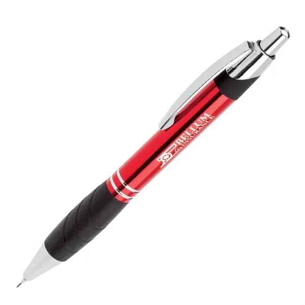 Plunger action aluminum mechanical pencil with a rubber grip and metal... from ASI 67866 Logomark/Valumark / Valumark™