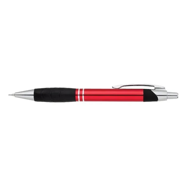 Plunger action aluminum mechanical pencil with a rubber grip and metal... from ASI 67866 Logomark/Valumark / Valumark™