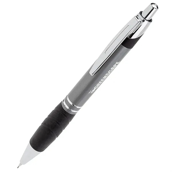 Plunger action aluminum mechanical pencil with a rubber grip and metal... from ASI 67866 Logomark/Valumark / Valumark™