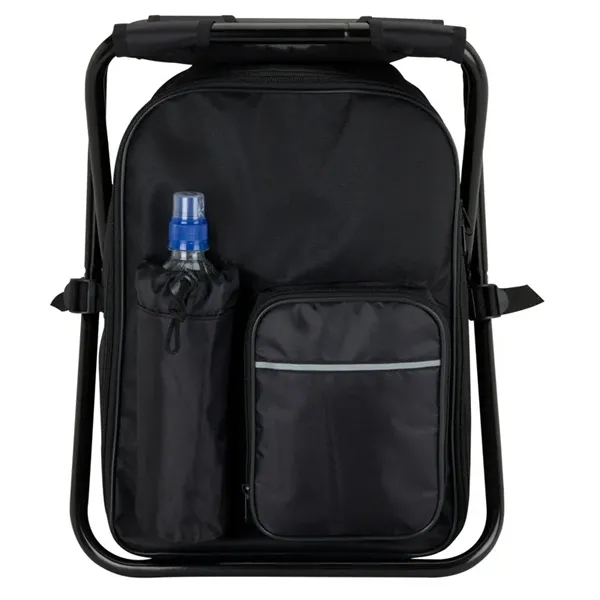 Cooler backpack with built-in chair; 24-can capacity and made from polyester... from ASI 67866 Logomark/Valumark