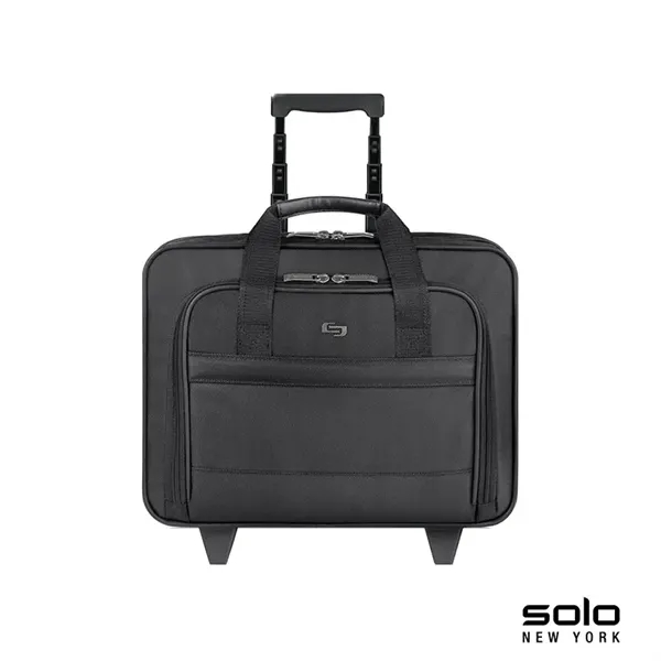 5.5" x 15" x 16" Solo® leather rolling trolley case with... from ASI 67866 Logomark/Valumark