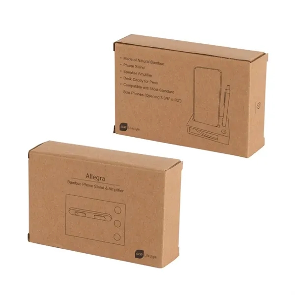 Allegra Bamboo Phone Stand & Amplifier... from ASI 67866 Logomark/Valumark