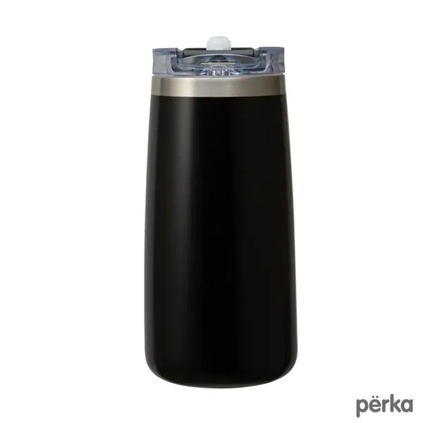 3.38" x 7.31" x 3.38" Perka® Erie 16-ounce double-wall stainless steel... from ASI 67866 Logomark/Valumark