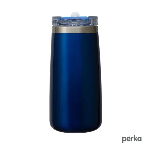 3.38" x 7.31" x 3.38" Perka® Erie 16-ounce double-wall stainless steel... from ASI 67866 Logomark/Valumark
