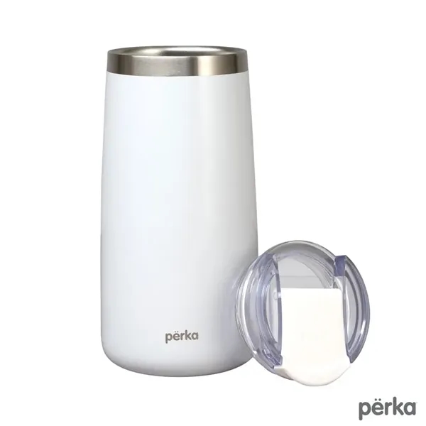 3.38" x 7.31" x 3.38" Perka® Erie 16-ounce double-wall stainless steel... from ASI 67866 Logomark/Valumark