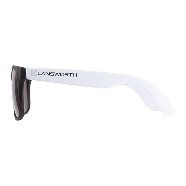 1.75" x 1.94" x 5.5" polycarbonate flare two-tone sunglasses with 100%... from ASI 67866 Logomark/Valumark / Valumark™