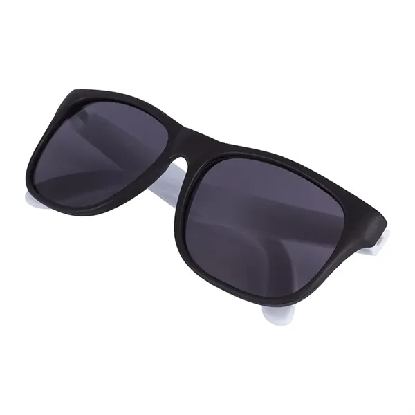 1.75" x 1.94" x 5.5" polycarbonate flare two-tone sunglasses with 100%... from ASI 67866 Logomark/Valumark / Valumark™