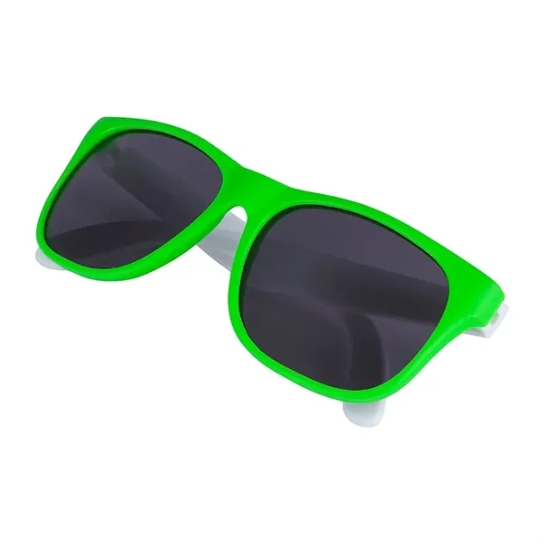 1.75" x 1.94" x 5.5" polycarbonate flare two-tone sunglasses with 100%... from ASI 67866 Logomark/Valumark / Valumark™