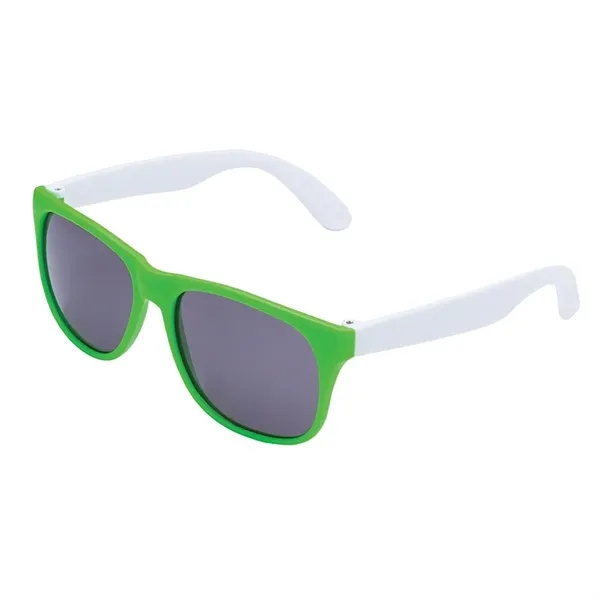 1.75" x 1.94" x 5.5" polycarbonate flare two-tone sunglasses with 100%... from ASI 67866 Logomark/Valumark / Valumark™