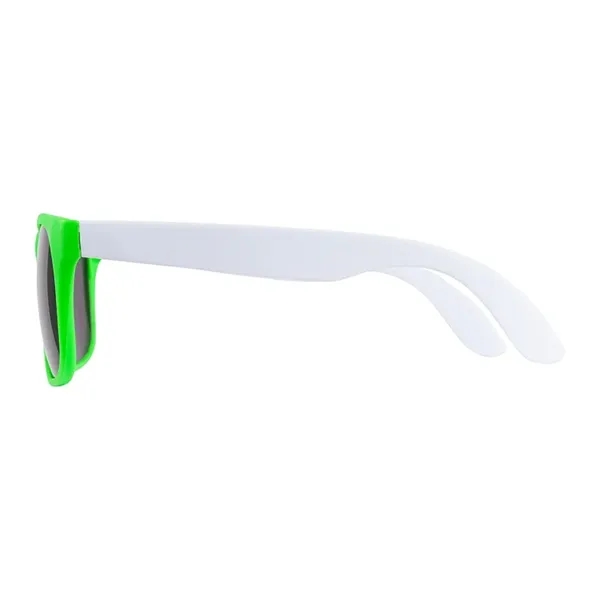 1.75" x 1.94" x 5.5" polycarbonate flare two-tone sunglasses with 100%... from ASI 67866 Logomark/Valumark / Valumark™