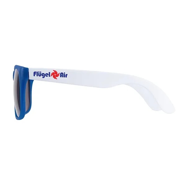 1.75" x 1.94" x 5.5" polycarbonate flare two-tone sunglasses with 100%... from ASI 67866 Logomark/Valumark / Valumark™