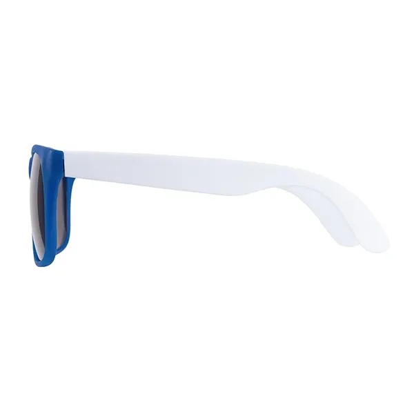 1.75" x 1.94" x 5.5" polycarbonate flare two-tone sunglasses with 100%... from ASI 67866 Logomark/Valumark / Valumark™