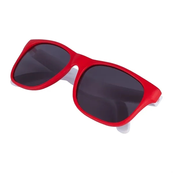 1.75" x 1.94" x 5.5" polycarbonate flare two-tone sunglasses with 100%... from ASI 67866 Logomark/Valumark / Valumark™