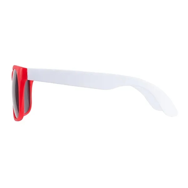 1.75" x 1.94" x 5.5" polycarbonate flare two-tone sunglasses with 100%... from ASI 67866 Logomark/Valumark / Valumark™