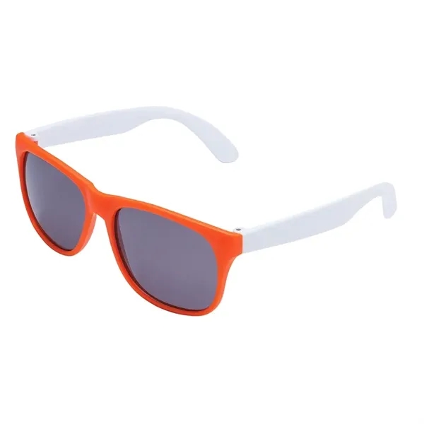 1.75" x 1.94" x 5.5" polycarbonate flare two-tone sunglasses with 100%... from ASI 67866 Logomark/Valumark / Valumark™