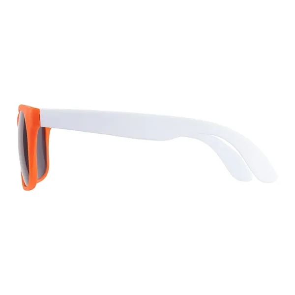 1.75" x 1.94" x 5.5" polycarbonate flare two-tone sunglasses with 100%... from ASI 67866 Logomark/Valumark / Valumark™