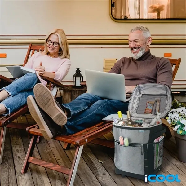 11.5" x 18" x 11.5" Riviera iCOOL trolley cooler bag with... from ASI 67866 Logomark/Valumark