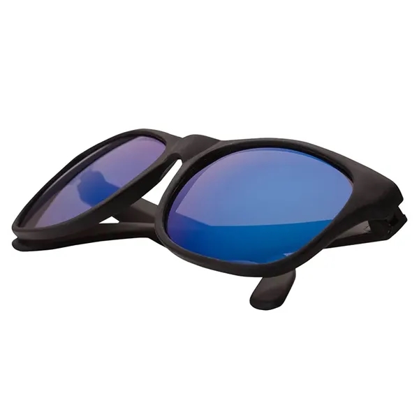 1.25" x 2.25" x 5.75" plastic sunglasses with mirrored lenses with... from ASI 67866 Logomark/Valumark / Valumark™