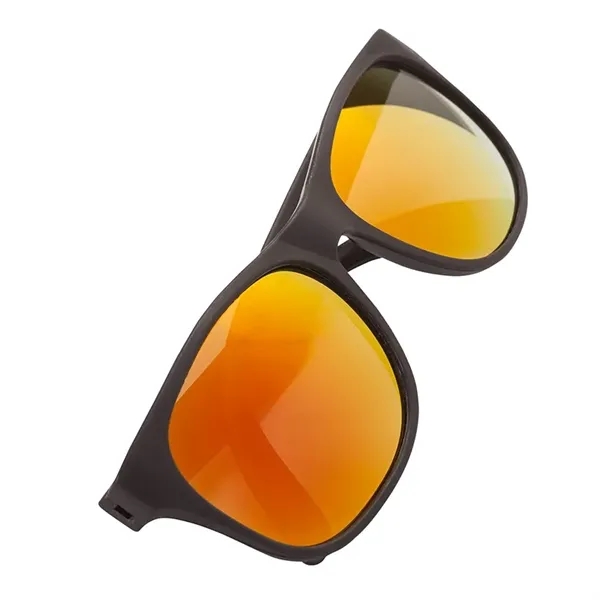1.25" x 2.25" x 5.75" plastic sunglasses with mirrored lenses with... from ASI 67866 Logomark/Valumark / Valumark™