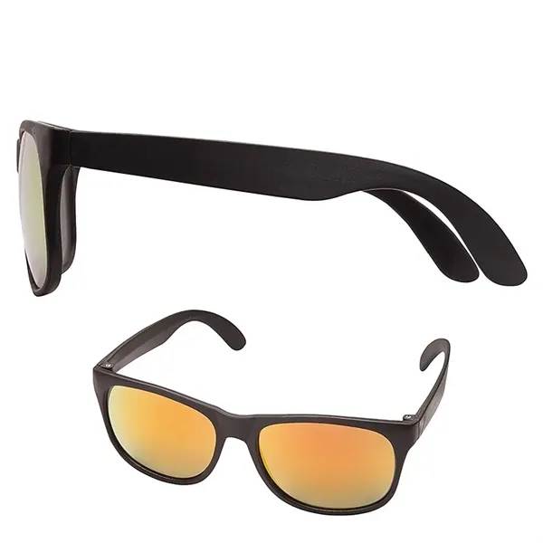 1.25" x 2.25" x 5.75" plastic sunglasses with mirrored lenses with... from ASI 67866 Logomark/Valumark / Valumark™