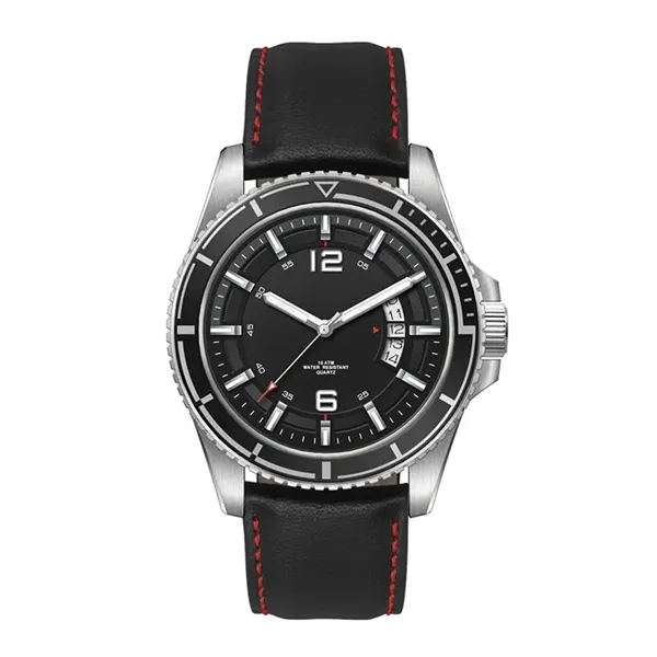 42.5MM STEEL SILVER CASE, 3 HAND MVMT, BLACK DIAL,...... from ASI 67866 Logomark/Valumark