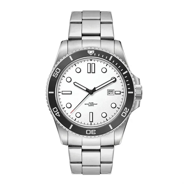 42.5MM STEEL SILVER CASE, 3 HAND MVMT, WHITE DIAL,...... from ASI 67866 Logomark/Valumark
