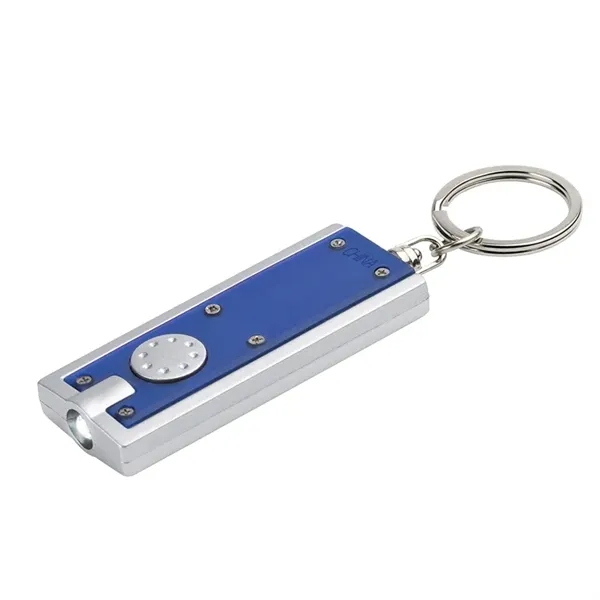 0.38" x 3.75" x 1" Ester plastic keychain with LED flashlight... from ASI 67866 Logomark/Valumark / Valumark™