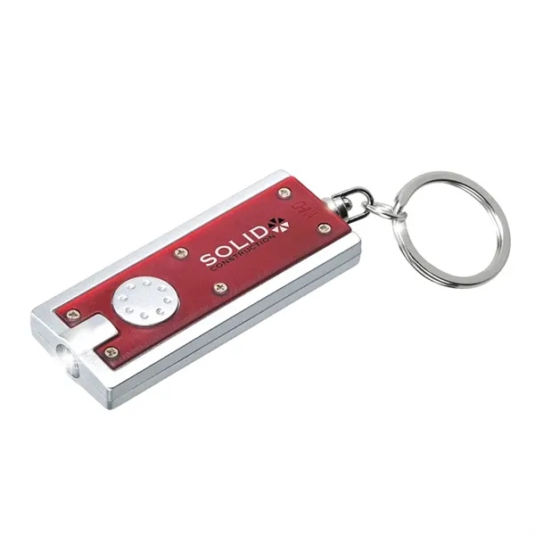 0.38" x 3.75" x 1" Ester plastic keychain with LED flashlight... from ASI 67866 Logomark/Valumark / Valumark™