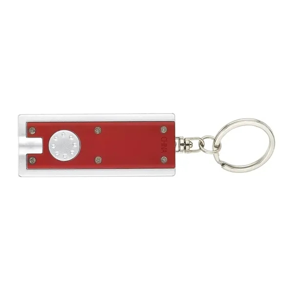 0.38" x 3.75" x 1" Ester plastic keychain with LED flashlight... from ASI 67866 Logomark/Valumark / Valumark™