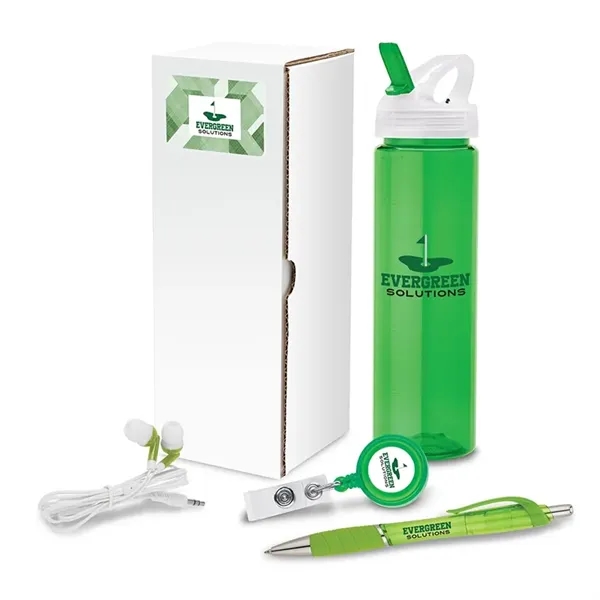 4-piece welcome gift set that includes a 25 oz. bottle, retractable... from ASI 67866 Logomark/Valumark