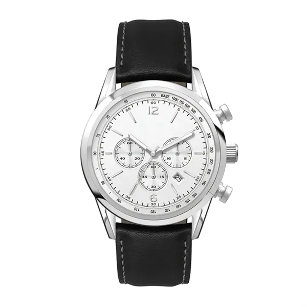42MM STEEL SILVER CASE, CHRONOGRAPH MVMT, WHITE DI...... from ASI 67866 Logomark/Valumark