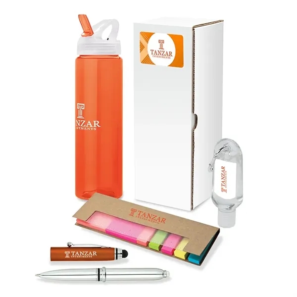 4-piece welcome gift set with 25 oz. bottle, 1 oz. hand... from ASI 67866 Logomark/Valumark