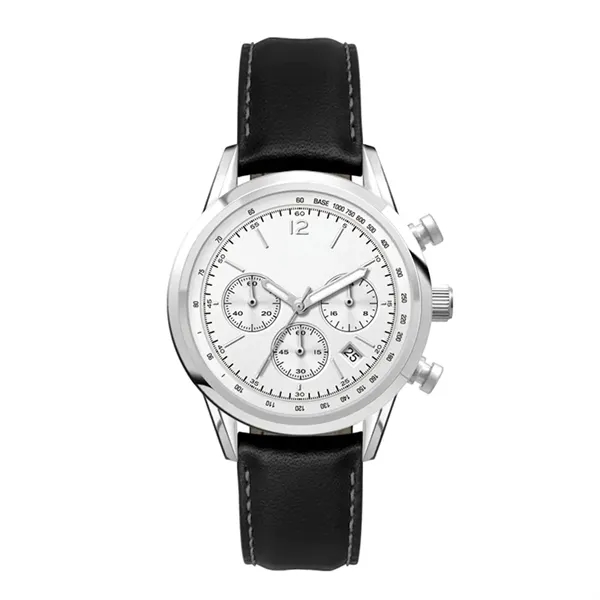 34MM STEEL SILVER CASE, CHRONOGRAPH MVMT, WHITE DI...... from ASI 67866 Logomark/Valumark