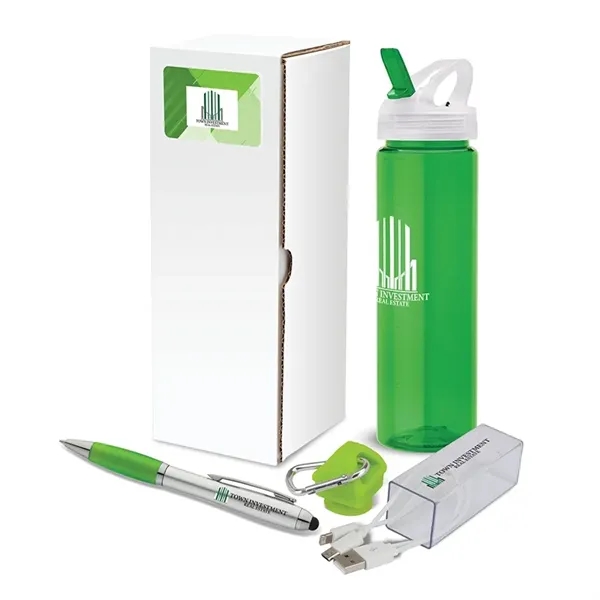 3-piece gift set that includes a 25 oz. PET water bottle,... from ASI 67866 Logomark/Valumark